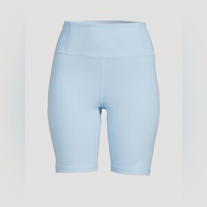 the girlfriend collective Blue Bell Ribbed High-Rise Bike Shorts Size: Small